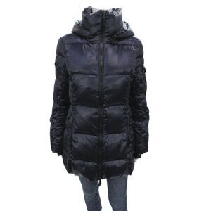 S13 NYC Women Blue Puffer Jacket Zip Polyester Long Sleeve Outdoor Size S